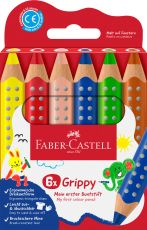 FABER-CASTELL 110630 - Buntstifte Set Grippy, 6 Malstifte für Kleinkinder ab 2 Jahren, 3in1 Stifte Set