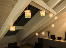 Konstsmide 1479-503 LED Dekolichterkette mit bunten Papierlaternen - 16 warmweiße Dioden