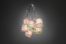 Konstsmide 1479-503 LED Dekolichterkette mit bunten Papierlaternen - 16 warmweiße Dioden