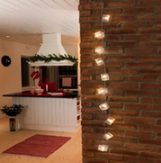 Konstsmide 2775-103 LED Würfel-Lichterkette mit Stern - Holografie-Effekt