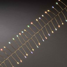 Konstsmide 1465-580 - Micro LED Lichterkette, Firecracker, mit 6h-Timer, 60 bunte Dioden, batteriebetrieben, Innen, goldfarbener Draht