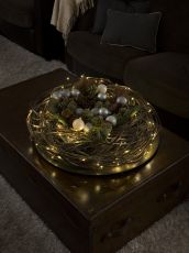 Konstsmide 6386-100 -  50er LED Tropfenlichterkette mit warmweißen Dioden und schwarzem Draht - Innenbereich