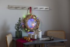 Konstsmide 6340-523 Micro LED Lichterkette, gefrostet, verschweißt, 10 bunte Dioden, 30V Innentrafo, transparentes Kabel