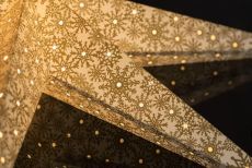 Konstsmide 2912-280 - Papierstern weiß mit goldbedruckten Schneeflocken - für den Innenbereich