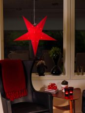 Konstsmide 2964-500 - Roter Papierstern, 70 x 70 cm für den Innenbereich - Leuchtmittel nicht im Lieferumfang enthalten