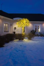 Konstsmide 3610-000 Micro LED Lichterkette, 40 gelbe Dioden, 24V Außentrafo, schwarzes Kabel