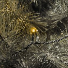 Konstsmide 3610-000 Micro LED Lichterkette, 40 gelbe Dioden, 24V Außentrafo, schwarzes Kabel