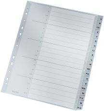 Leitz 1260 Register - A - Z, PP, A4 Überbreite, 20 Blatt, grau