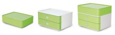 HAN SMART-BOX PLUS ALLISON – kompakte Design-Schubladenbox mit 2 Schubladen und Utensilienbox mit Deckel, lime green, 1100-80