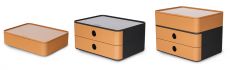 HAN SMART-BOX ALLISON – kompakte Design-Schubladenbox mit 2 Schubladen, hochglänzend und in Premium-Qualität, caramel brown, 1120-83