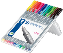 STAEDTLER Fineliner triplus BRILLIANT COLOURS, 4er Etui