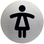 DURABLE Piktogramm 'WC-Damen', Durchmesser: 83 mm, silber