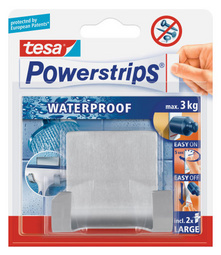 tesa Powerstrips Duo-Haken WAVE WATERPROOF, aus Edelstahl