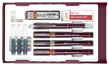 rotring Tuschefüller rapidograph College Set, 0,1 - 0,5 mm