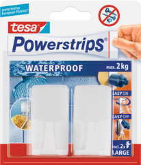 tesa Powerstrips Haken WAVE WATERPROOF, weiß