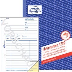 AVERY Zweckform Formularbuch 'Lieferschein', SD, 4+1 GRATIS