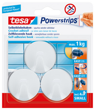 tesa Powerstrips Haken SMALL Rund, weiß