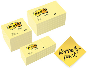 Post-it Haftnotizen, gelb, Vorteilspack