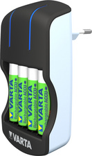 VARTA Ladegerät Plug Charger, mit 4 x AA Akkus 2.100 mAh