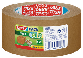 tesapack PAPER ecoLogo Verpackungsklebeband, 38 mm x 25 m