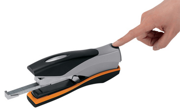 Rexel Flachheftgerät Optima 40, schwarz/silber/orange