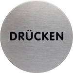 DURABLE Piktogramm 'Drücken', Durchmesser: 65 mm, silber