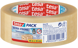 tesapack Verpackungsklebeband ultra strong, 38 mm x 66 m