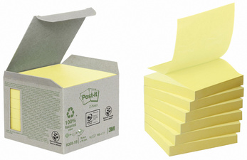 Post-it Haftnotizen Recycling Z-Notes, 76 x 76 m, gelb