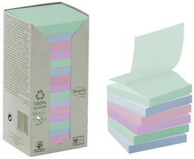 Post-it Haftnotizen Recycling Z-Notes, 76 x 76 mm, 6-farbig