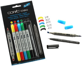COPIC Marker ciao, 5+1 Set 'Leuchtende Farben'