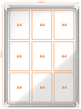 nobo Schaukasten, Metall-Rückwand, Außenbereich, 4 x DIN A4