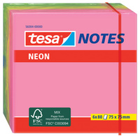 tesa Neon Notes Haftnotizen, 75 x 75 mm, 3-farbig