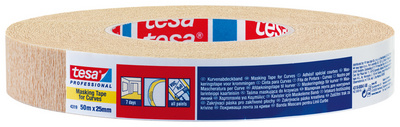 tesa Maler Krepp 4319 Papierabdeckband, 15 mm x 50 m