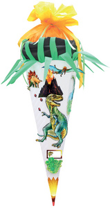 ROTH 3D-Schultüten-Bastelset Dino, 6-eckig, 850 mm