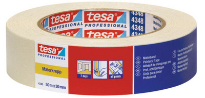 tesa Maler Krepp 4348 Standard Papierabdeckband, 25 mm x 50m