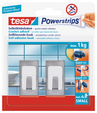 tesa Powerstrips Haken SMALL Metall-Kunststoff Konvex