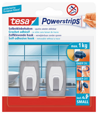 tesa Powerstrips Haken SMALL Metall-Kunststoff Konvex