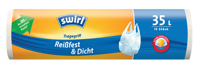 swirl Mülleimerbeutel, mit Tragegriff, transparent, 20 Liter