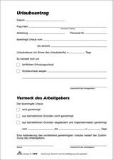 RNK Verlag Vordruck 'Urlaubsantrag', Block, SD, DIN A5