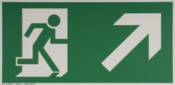 SMARTBOXPRO Hinweisschild 'Rettungsweg rechts', aufwärts