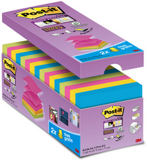 Post-it Haftnotizen Super Sticky Z-Notes, 76 x 76 mm, farbig