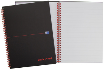 Oxford Black n Red Spiralbuch, DIN A4, liniert, Karton