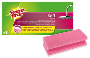 Scotch-Brite Reinigungsschwamm Soft, Farbe: rosa/weiß