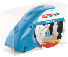 tesapack Handabroller pack n go, blau, bestückt