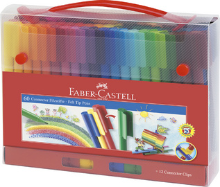 FABER-CASTELL Fasermaler CONNECTOR PEN, 60er Koffer