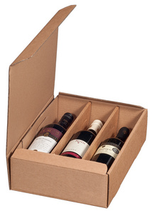 SMARTBOXPRO Wein-Präsentkarton, für 3 Flaschen, saphirblau