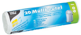 PAPSTAR Mülleimerbeutel HDPE, 18 Liter, weiß