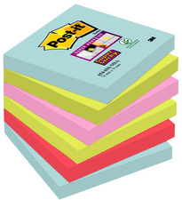 Post-it Haftnotizen Super Sticky Notes, 48 x 48 mm, Miami