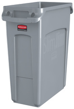 Rubbermaid Abfallbehälter Slim Jim mit Lüftungskanälen,grau