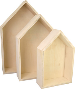 KREUL Holzbox 'Haus', 3er-Set